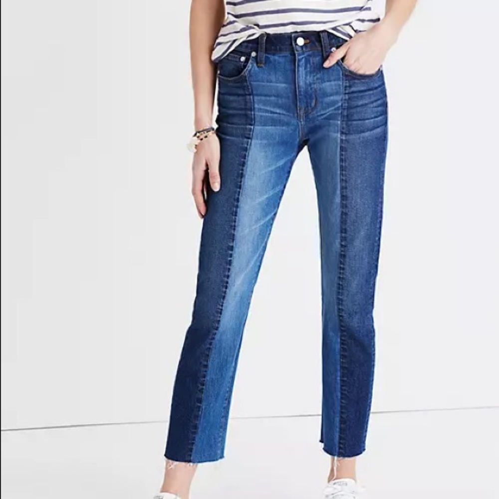 Madewell Cruiser Straight Crop Jeans Two-Tone